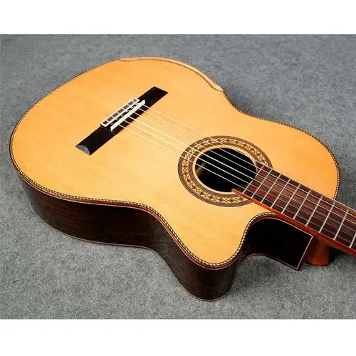 chard 39 "实心雪松顶级红木背面和侧面经典吉他光泽完成 ec95-sk