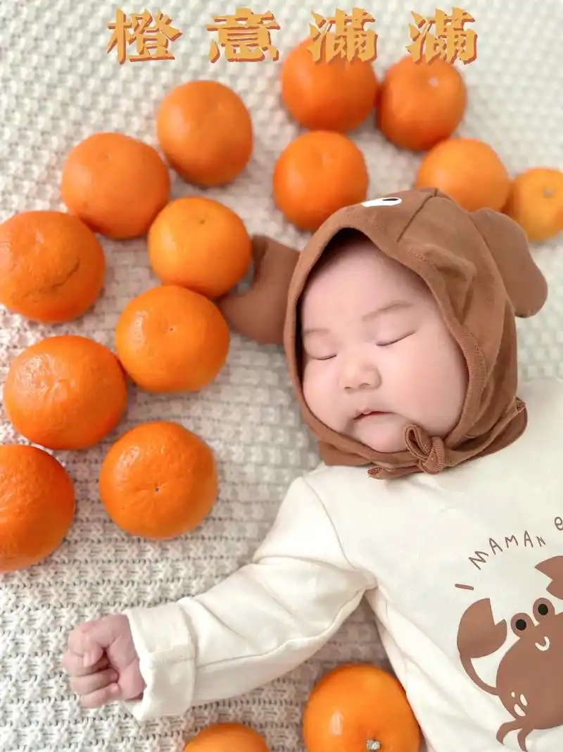 0元在家拍创意水果百天照.小一一快百天了  麻麻先在家学着拍 - 抖音