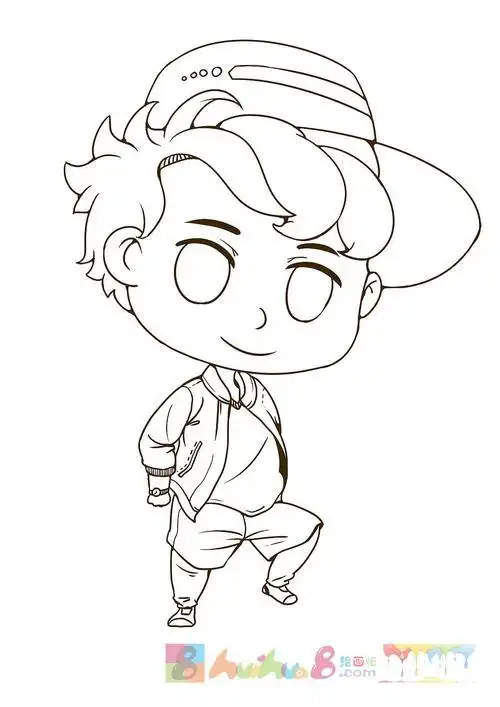 简单q版动漫男生人物简笔画