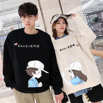 欧迈卓情侣装卫衣春秋季2021新款潮流网红ins火小众设计感宽松圆领